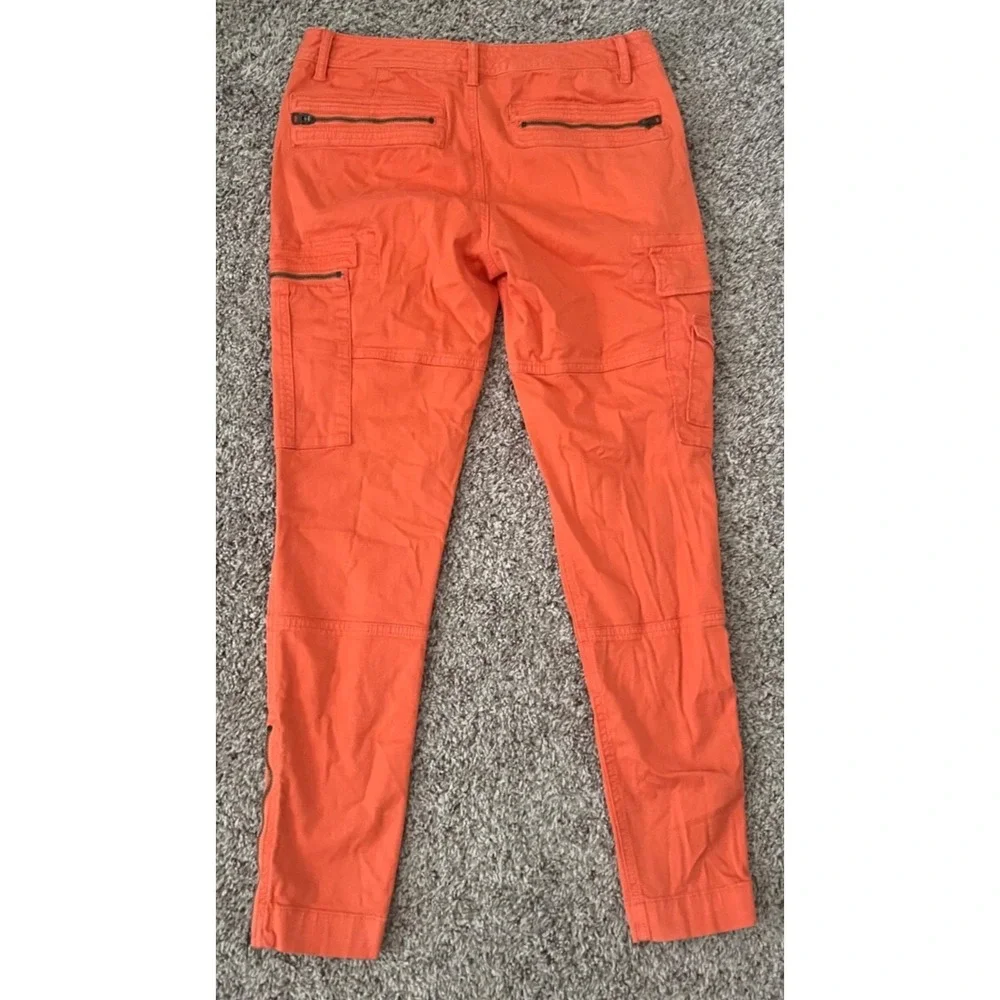 Polo Ralph Lauren Cargo Pants Women's 8‎ Orange Zip Utility Gorpcore